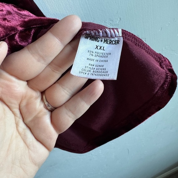 Spring and Mercer - Brushed Red Velvet Shirt - Picture 6 of 7